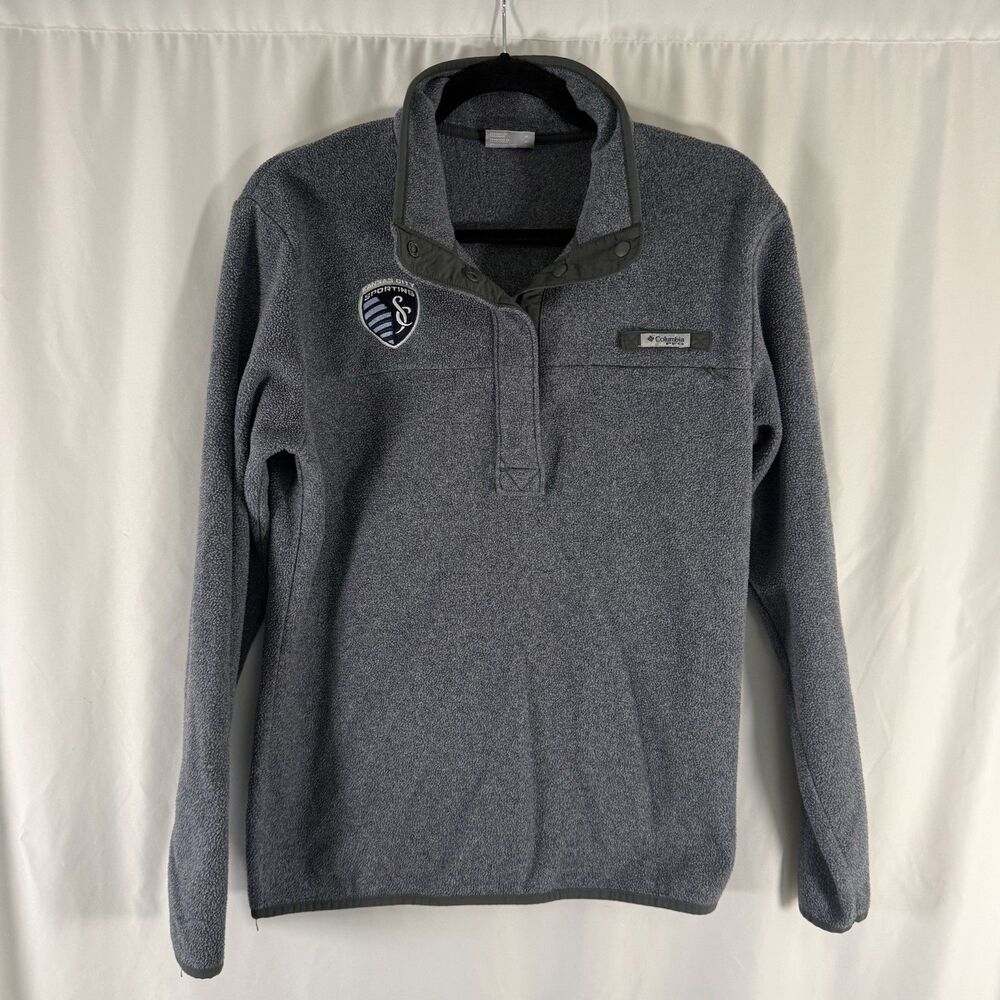 Sporting Kansas City Columbia PFG Fleece Jacket Womens Medium Blue Snap Pullover